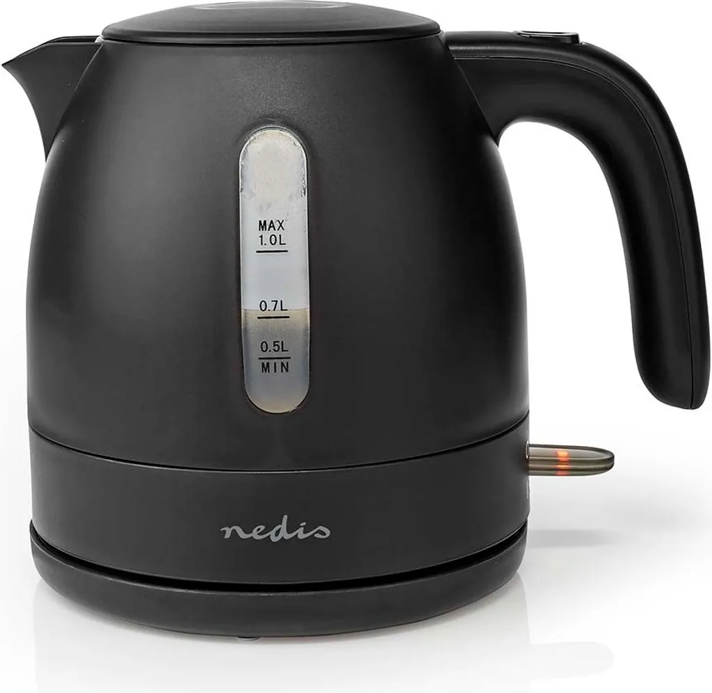 Bouilloire Électrique Compacte 1L en Plastique Noir Design sans Fil