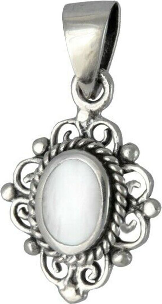 Anhänger mit weißem Perlmutt klein Schmuck 925er Silber