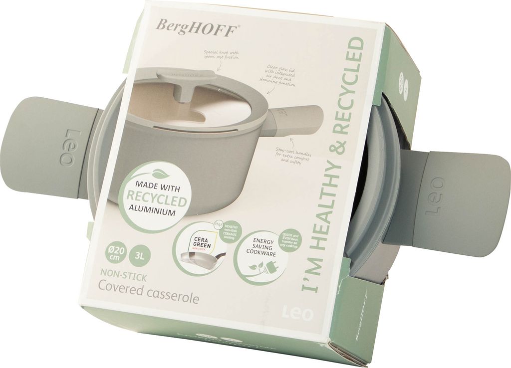 BergHOFF 3950428, 3,1 l, Szary, Aluminium, CeraGreen, Zdjęcie produktu 