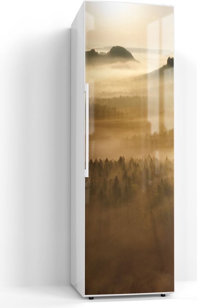 DEQORI Magnetmatte Kühlschrank Standard 60x190 cm 'Goldener Waldhauch' Magnetfolie