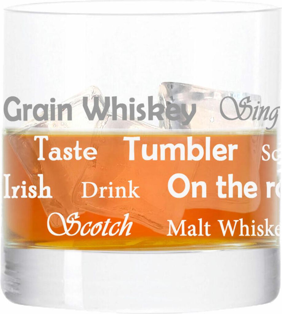 Leonardo Whiskybecher, Whisky Themenglas mit Schriften Stil 03, Tumbler, Geschenk Stimmungsglas mit lustiger Gravur, Glas, 190 ml