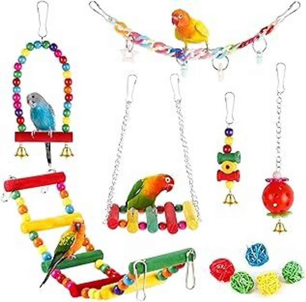 11 Stück Vogelspielzeug für Wellensittiche Papageienspielzeug Wellensittich Spielzeug Vogelspielzeug Set Vogel Spielzeug Wellensittiche für Sitt...