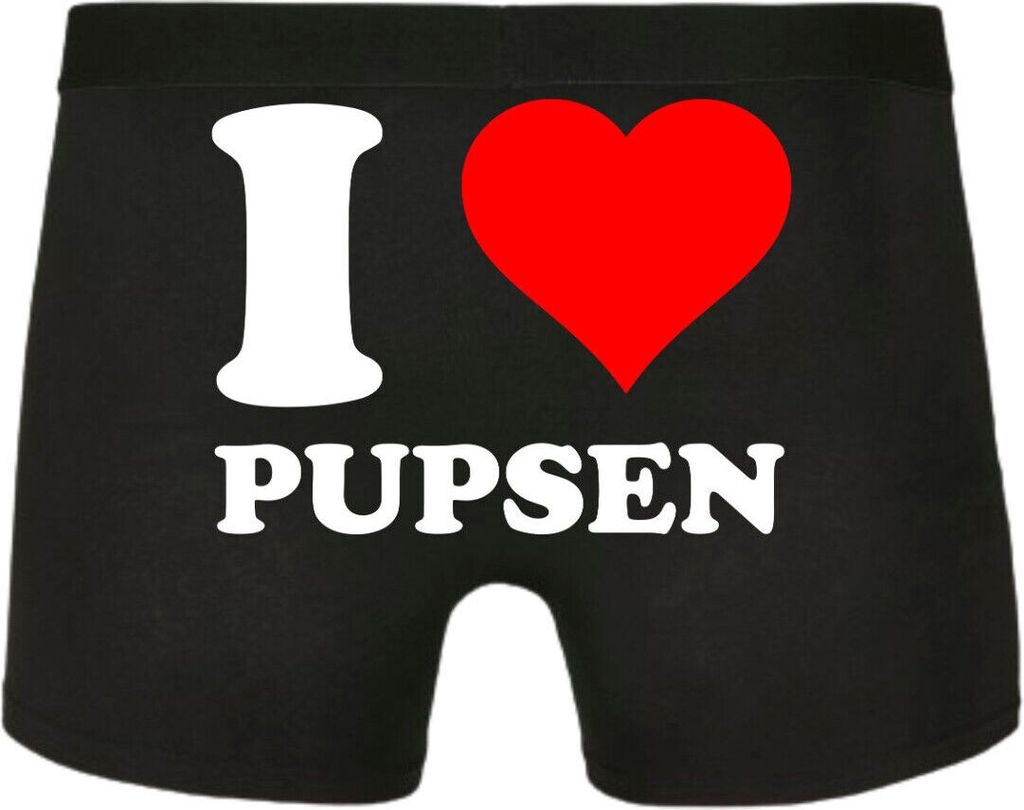 Männer Boxershort mit Spruch I love Pupsen Herren Sprüche Schlüpfer L