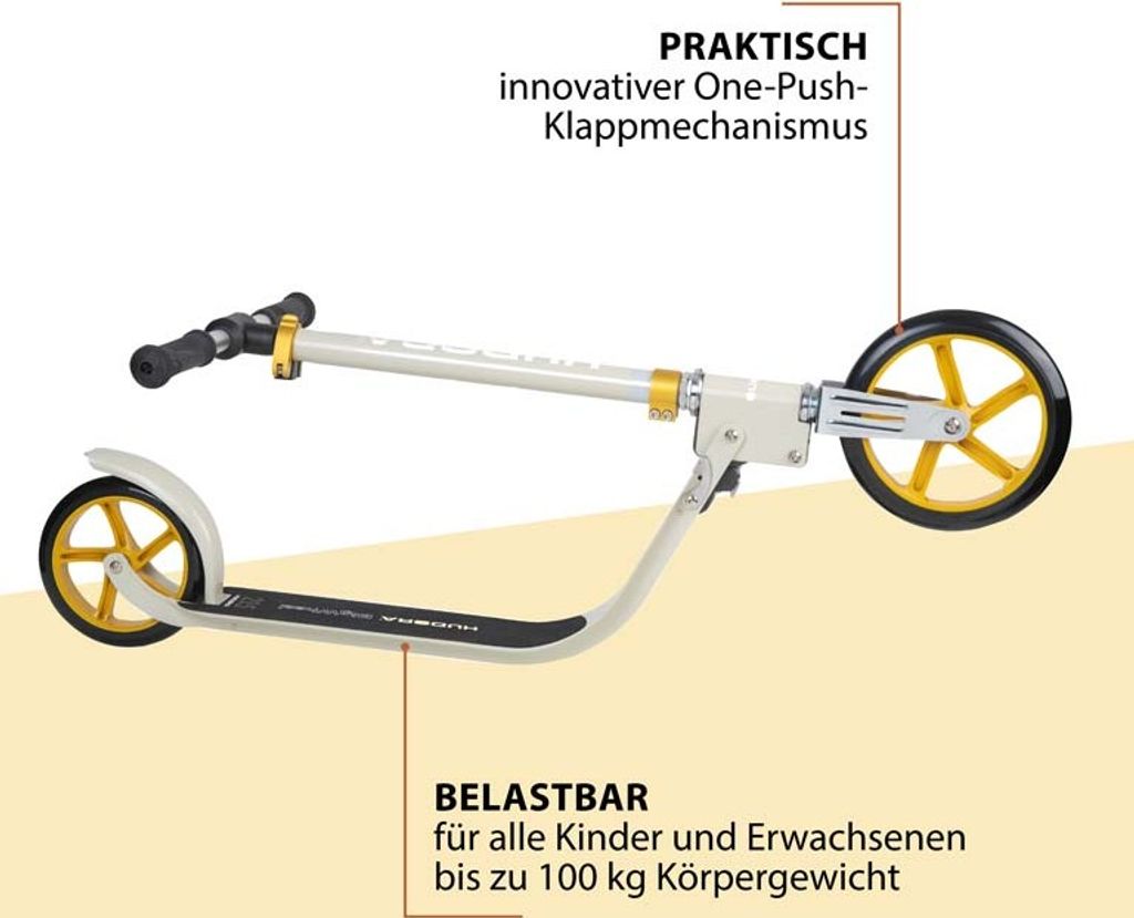 Hudora Hulajnoga Hudora Bigwheel® 215 Beżowa Zdjęcie produktu 9
