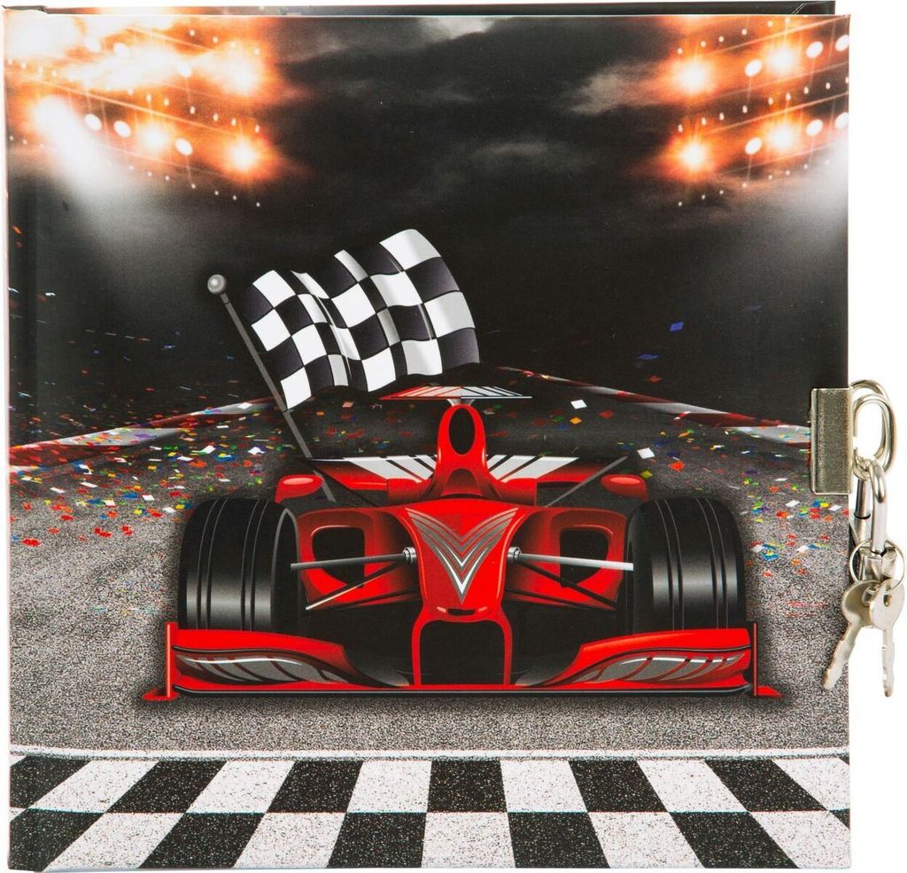 Goldbuch Tagebuch Racing Champion mit Schloss 16,5x16,5 cm 96 weiße Seiten