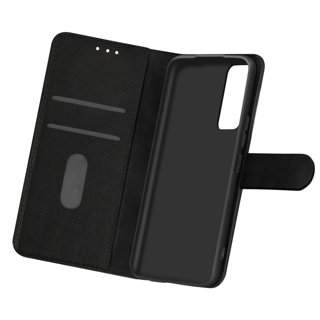 Avizar, Flip Cover Geldbörse, Etui Kunstleder für Samsung Galaxy A02s, Schwarz