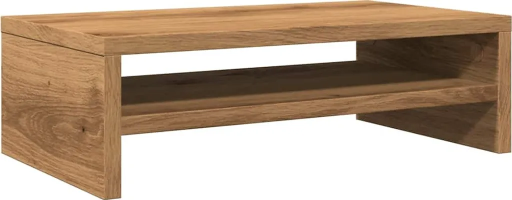 Rehausseur d'écran bois Chêne Artisan 42 cm pour bureau ergonomique