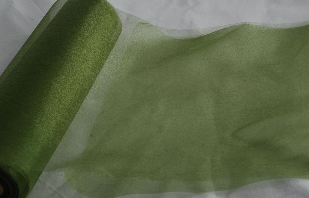 Organza oliv grün 35 cm x 20 m Tischläufer Deko für Feier