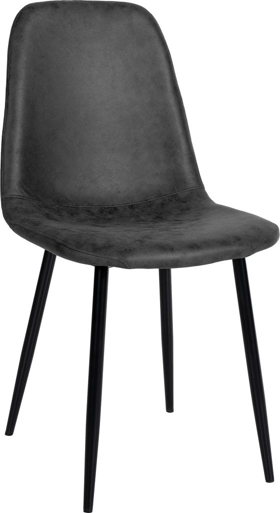 Esszimmerstuhl HLO-CP40 Vintage Kunstleder schwarz