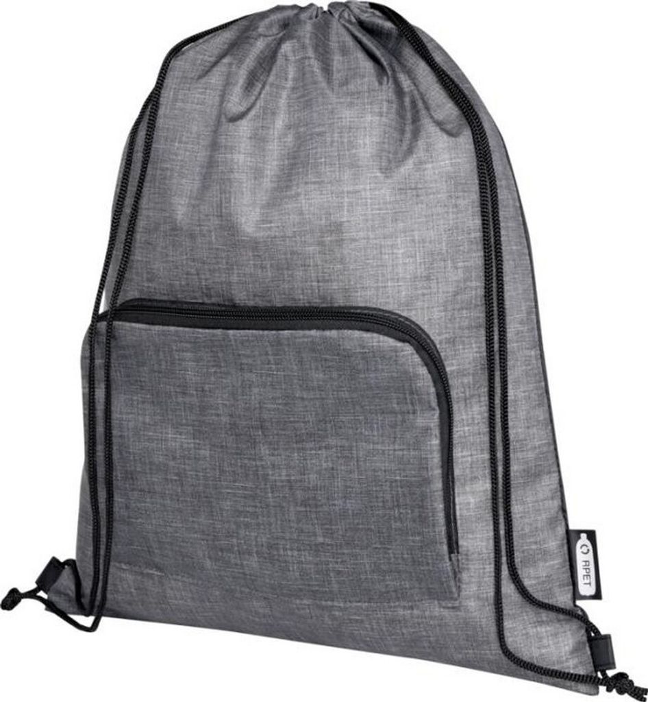 Bullet - Turnbeutel "Ash", Faltbar PF4014 (Einheitsgröße) (Grau meliert/Schwarz)