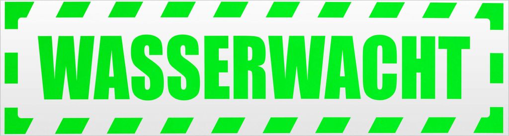 Kiwistar Wasserwacht gestreift Magnetschild Schild magnetisch - 45cm Neongrün - Magnetfolie für Auto PKW Kfz