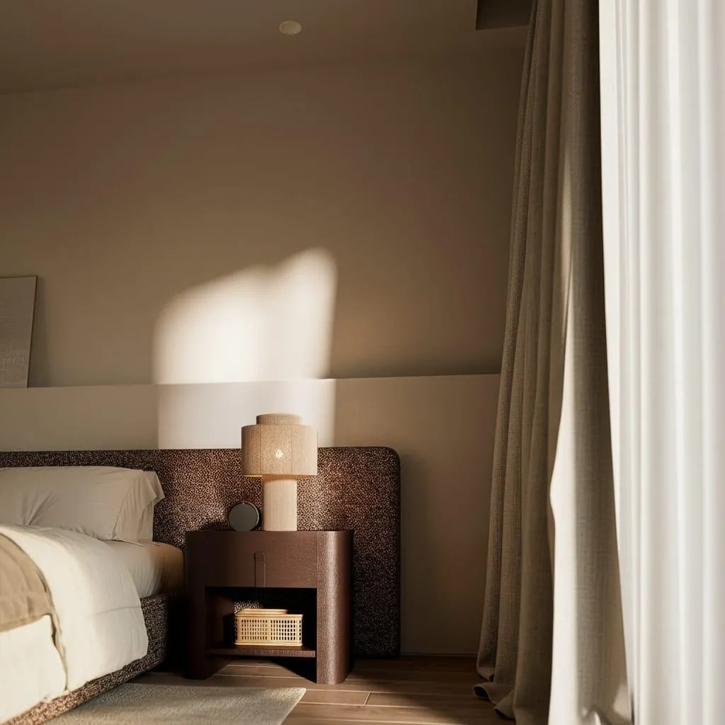 Luminaire d'Appoint Nevada Taupe LUSENZ avec Câble Textile et Socle E27 - 3