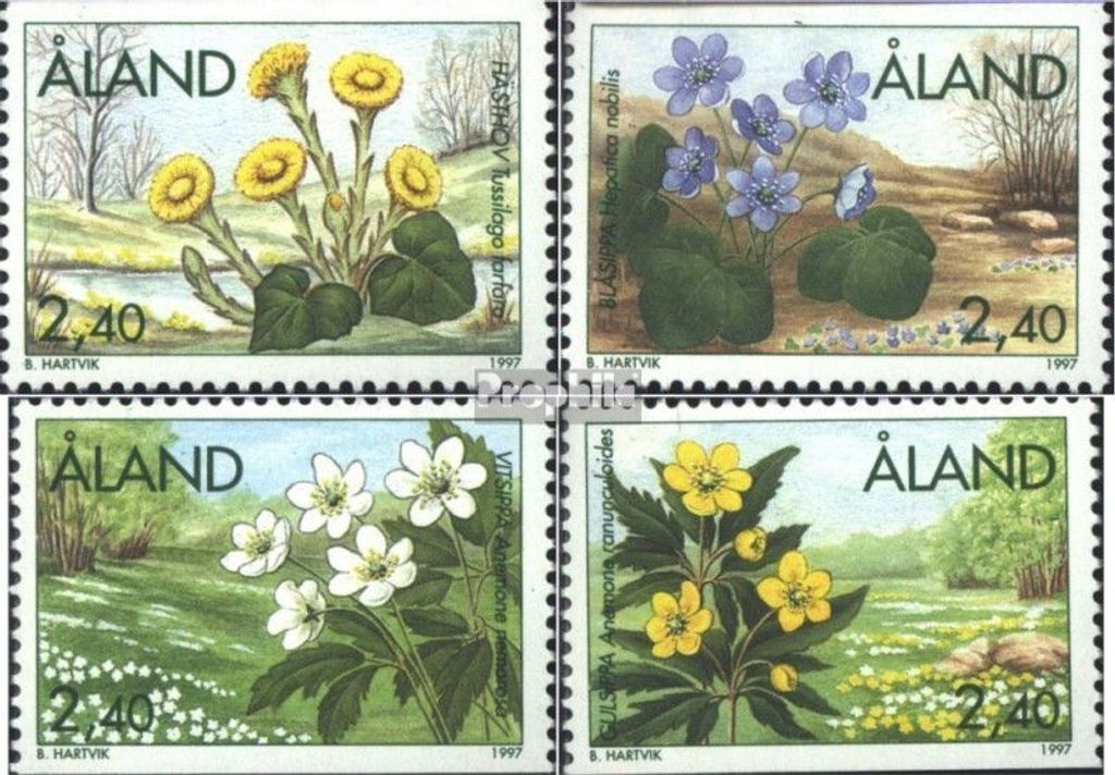 Briefmarken Finnland - Aland 1997 Mi 120-123 (kompl.Ausg.) postfrisch Frühlingsblumen