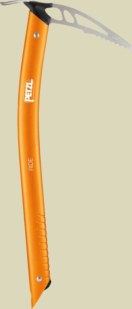 A product shot of an ice axe against a plain background.