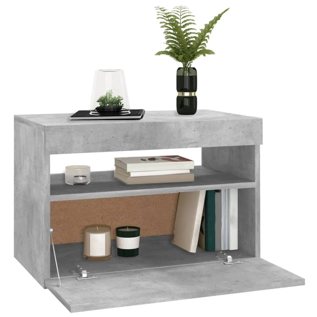 Mobili Porta TV LED Grigio Cemento vidaXL 2 pezzi - Design Minimalista - 9