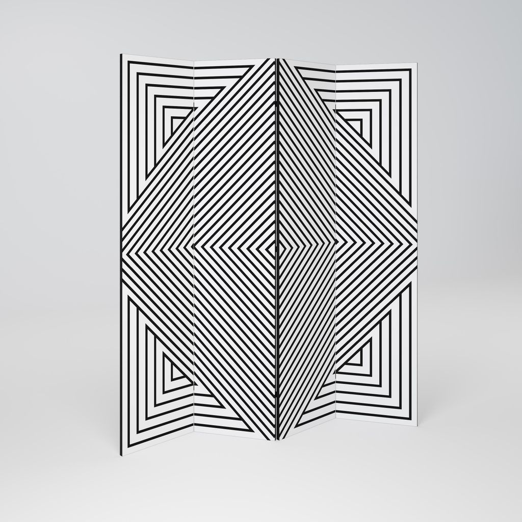 SpaceRebels Paravent Raumteiler - 4-teilig Raumtrenner, Druck 2-Seite - Raumtrenner - Trennwand Wohnung - Room Divider - Spanische Wand Deko Modern...