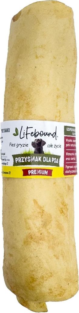 IMKERSHOP Kauartikel für Hunde – Hundesnack – In Form eines Knochens – Sicher – Kalbsleder, Geschmack Käse, Größe 12,7 cm