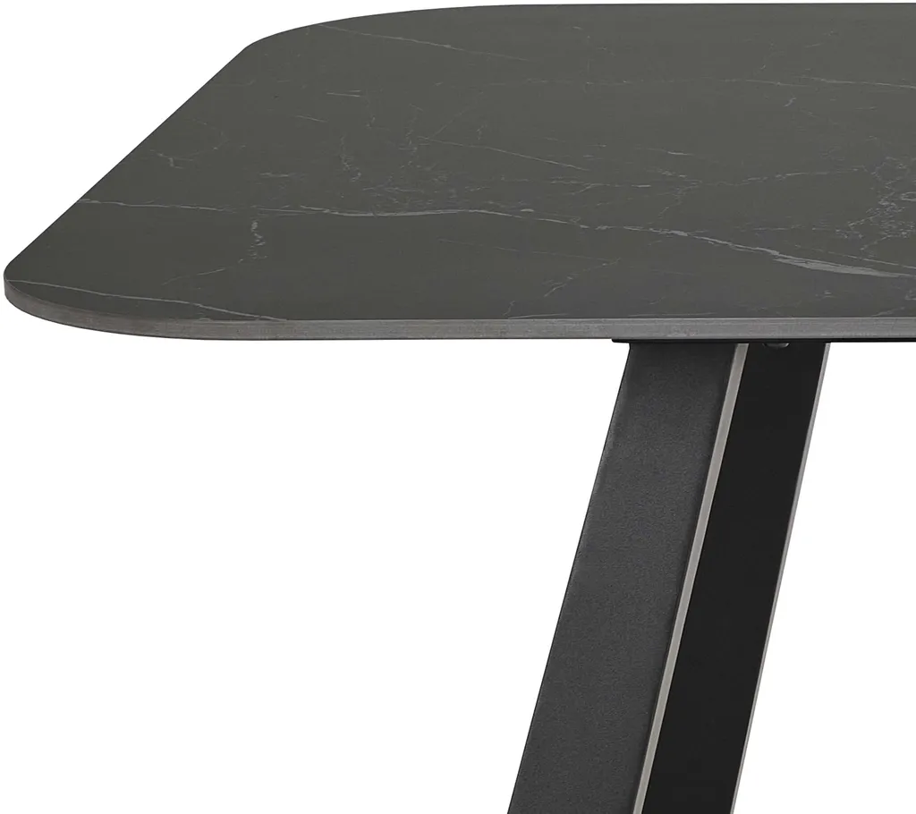 Table de salle à manger noire Antalya 180cm pour recevoir et dîner