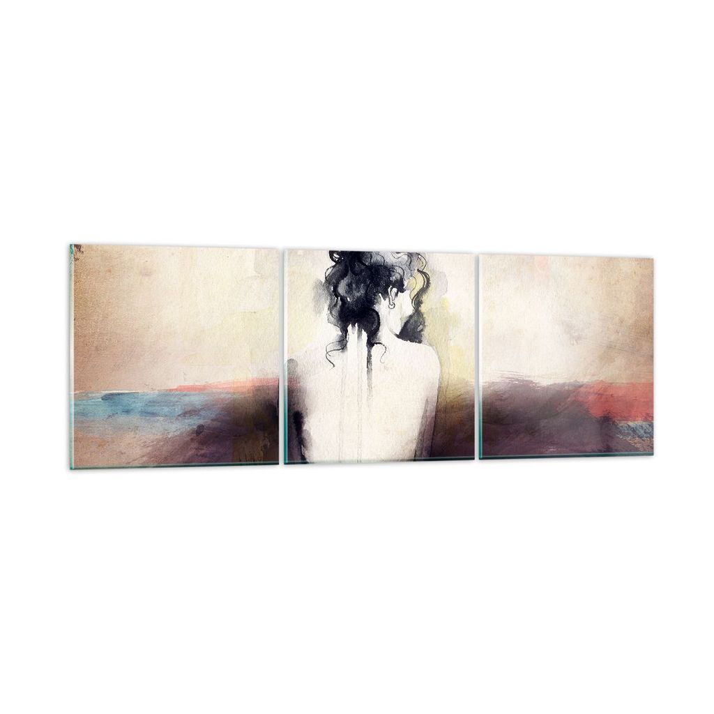 Bilder auf glas - Frau handeln nackt - 150x50cm - Glasbilder - Wandbilder - Kunstdruck - zum Aufhängen bereit - Wanddekoration aus Glas - Glas Bil...