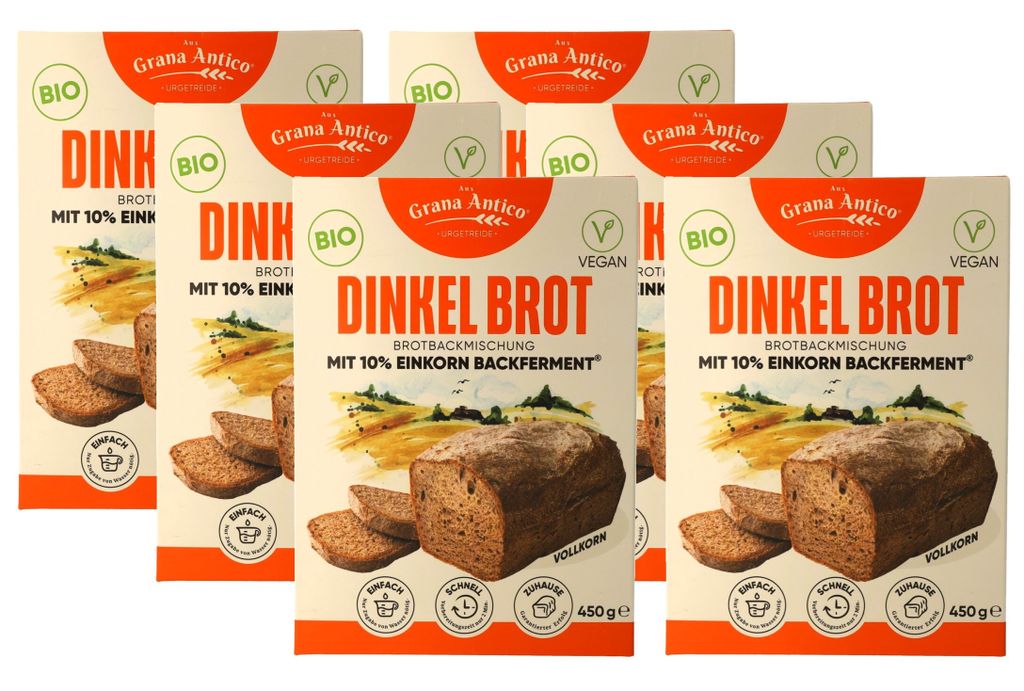 Grana Antico   Dinkel-Backmischung Vollkorn 6 x 450 g Produktbild 