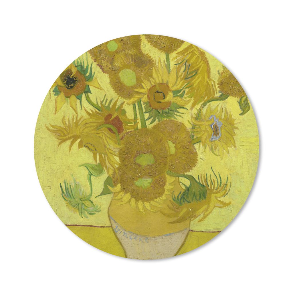 MuchoWow Mauspad Mousepad Sonnenblumen - Vincent van Gogh 20x20 cm - Mousepads - Maus Mat - Pad - Mausunterlage - Schreibtischmatte