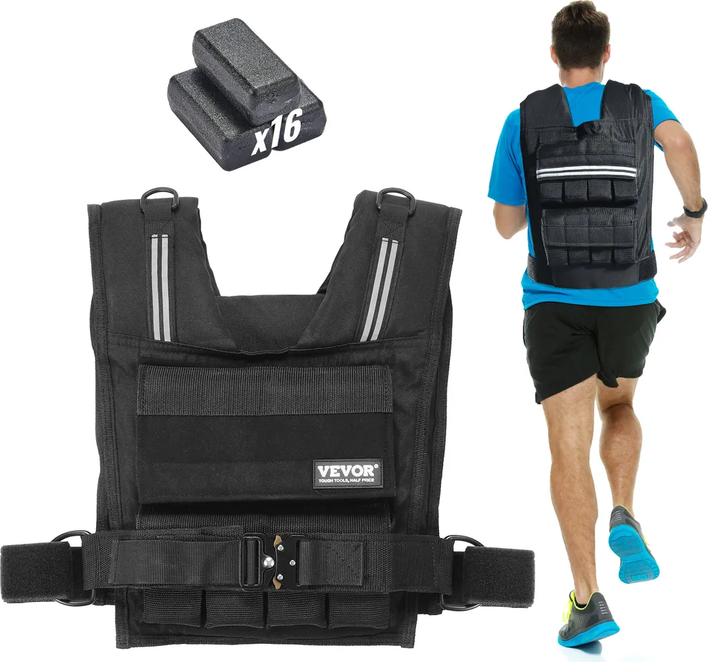 Gilet Lesté Musculation 15 kg Réglable pour Cross Training et Fitness à Domicile