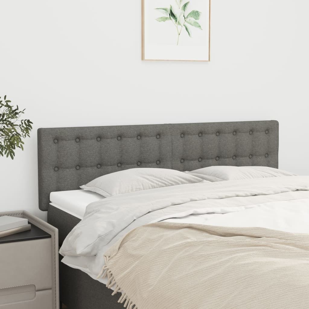 "2026 Promotion" Kopfteil modernee 2 Stk. - Dunkelgrau 72x5x78/88 cm Stoff - Bettkopfteil CC20842