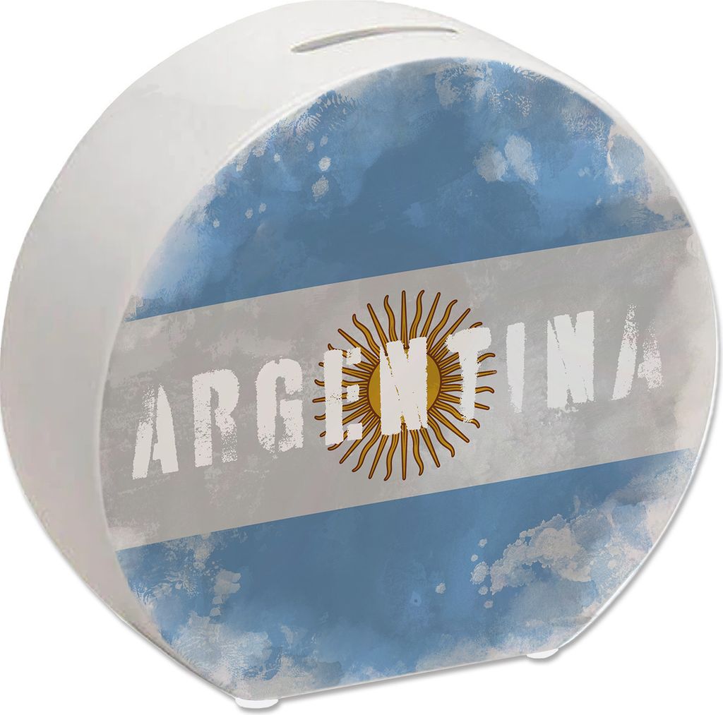 Spardose mit Argentinien-Flagge im Used Look - Sparschwein für Urlauber