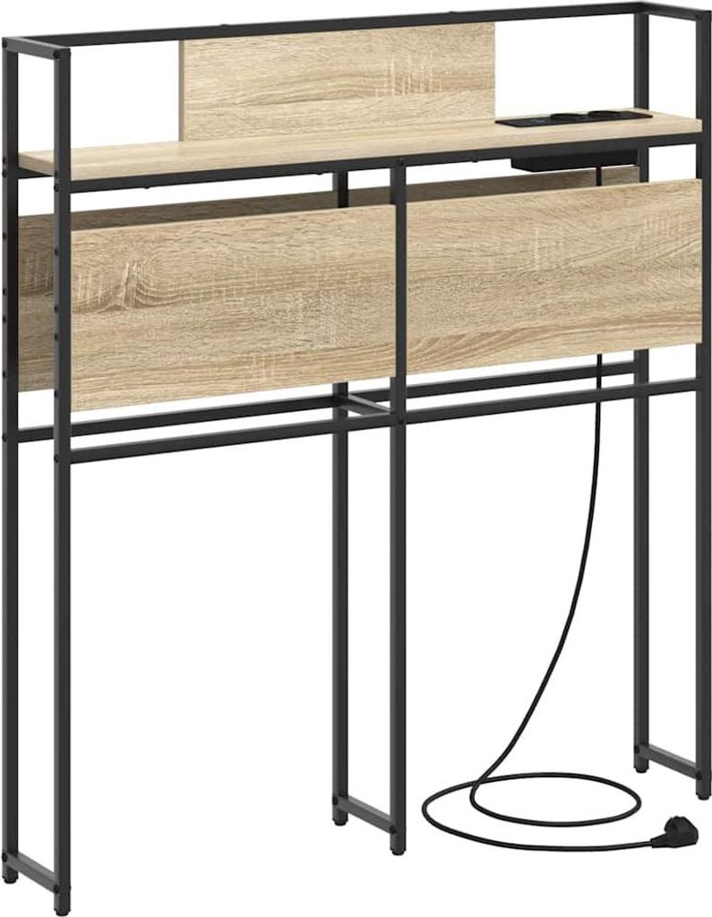 vidaXL Stauraum-Kopfteil mit Regal Sonoma-Eiche 100 cm Holzwerkstoff
