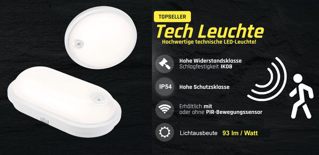 Spectrum LED Außenleuchte Wandlampe Weiß oval IP54 20W Produktbild 16