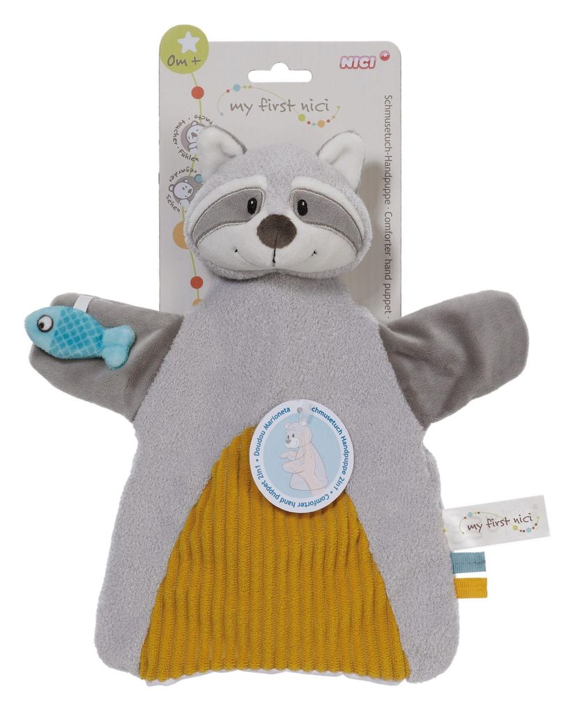 Nici GmbH Schmusetuch Handpuppe Waschbär 2in1