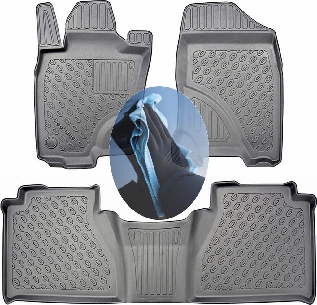 Z511010 TPE-Gummifußmatten kompatibel mit Mercedes X-Klasse 470 Line Power Pick-up Double Cab Doppelkabine 5-türer 2017-2020 für Version ohne ...