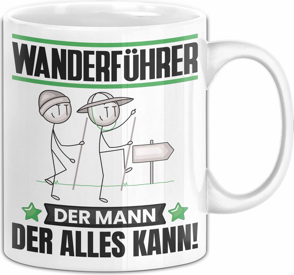 Wanderführer Tasse Geschenk für Wanderführer Der Mann Der Alles Kann Geschenkidee zum Geburtstag (Weiß)
