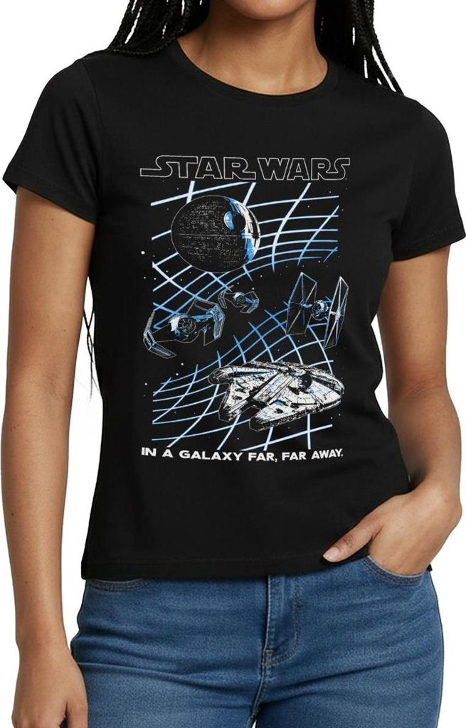 Star Wars Motiv & Spruch In A Galaxy Far, Far Away Frauen T-Shirt, M, Schwarz