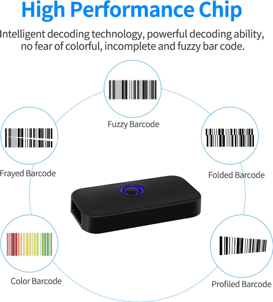 Handheld 3-in-1-Barcode-Scanner 1D-Barcode-Lesegeraet BT & Produktbild 9