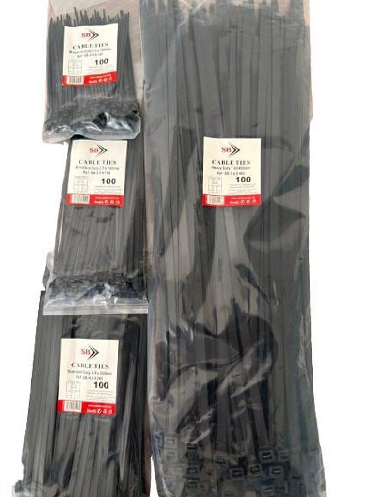 Kabelbinder Set 400tlg Industriequalität schwarz Produktbild 