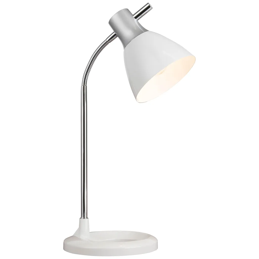 Lampe de bureau sobre argent et blanc Brilliant Jan avec douille E27 - 2