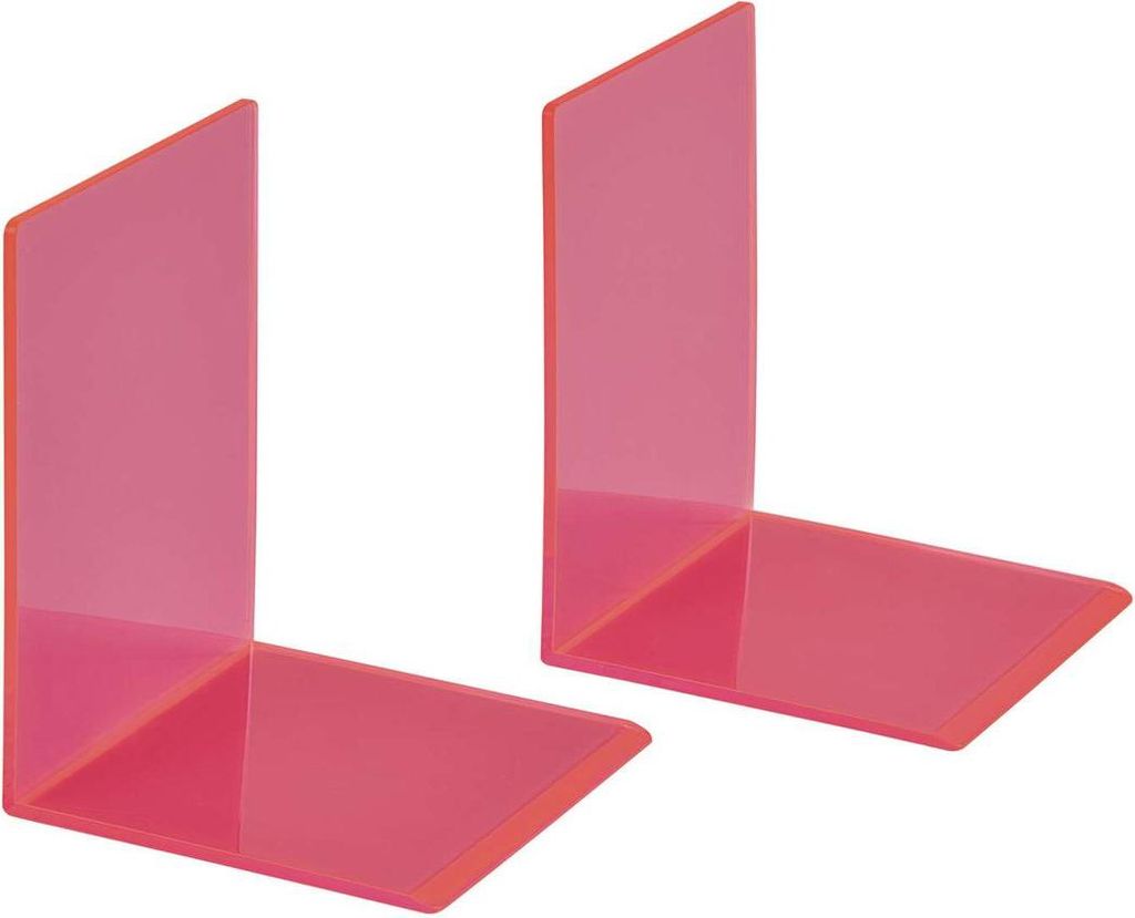 MAUL Buchstütze Acryl 10 x 10 x 13 cm transparent pink Produktbild 