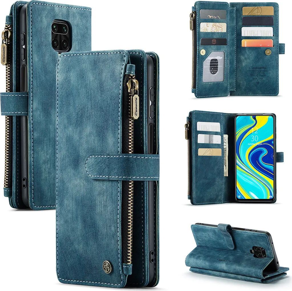 Custodia Protettiva Redmi Note 9 Pro/9S: Portafoglio Magnetico Blu