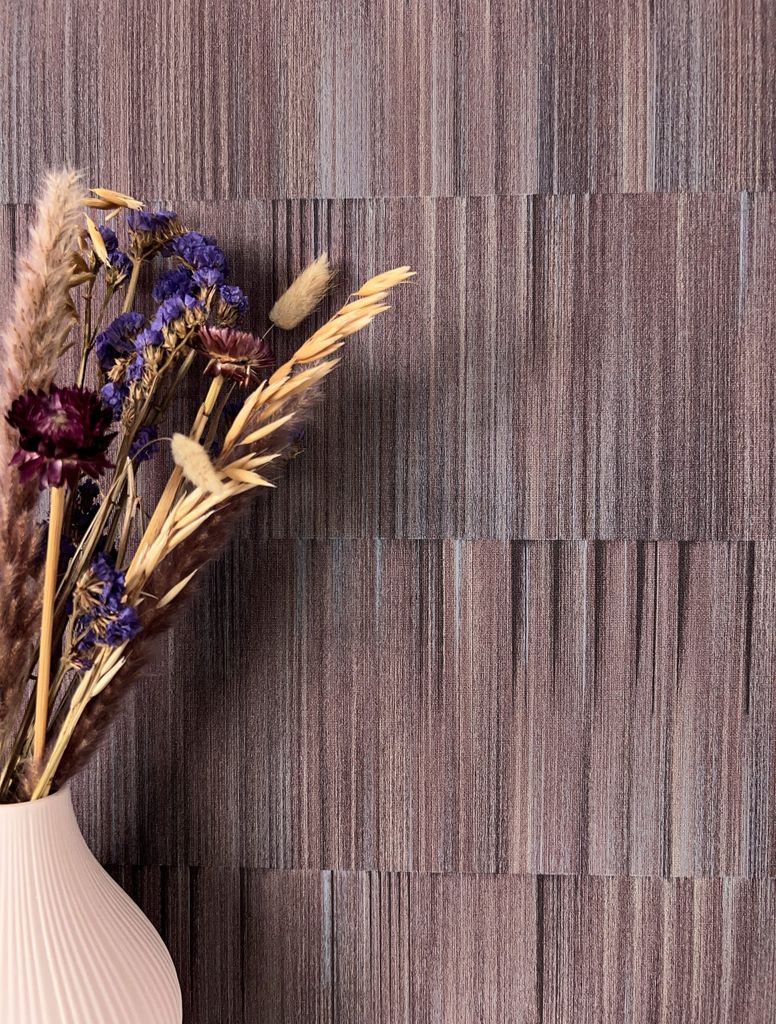 NEWROOM Tapete Braun Vliestapete Muster - Mustertapete Modern Lila Grau Linien Verlauf Retro Geometrisch Streifen