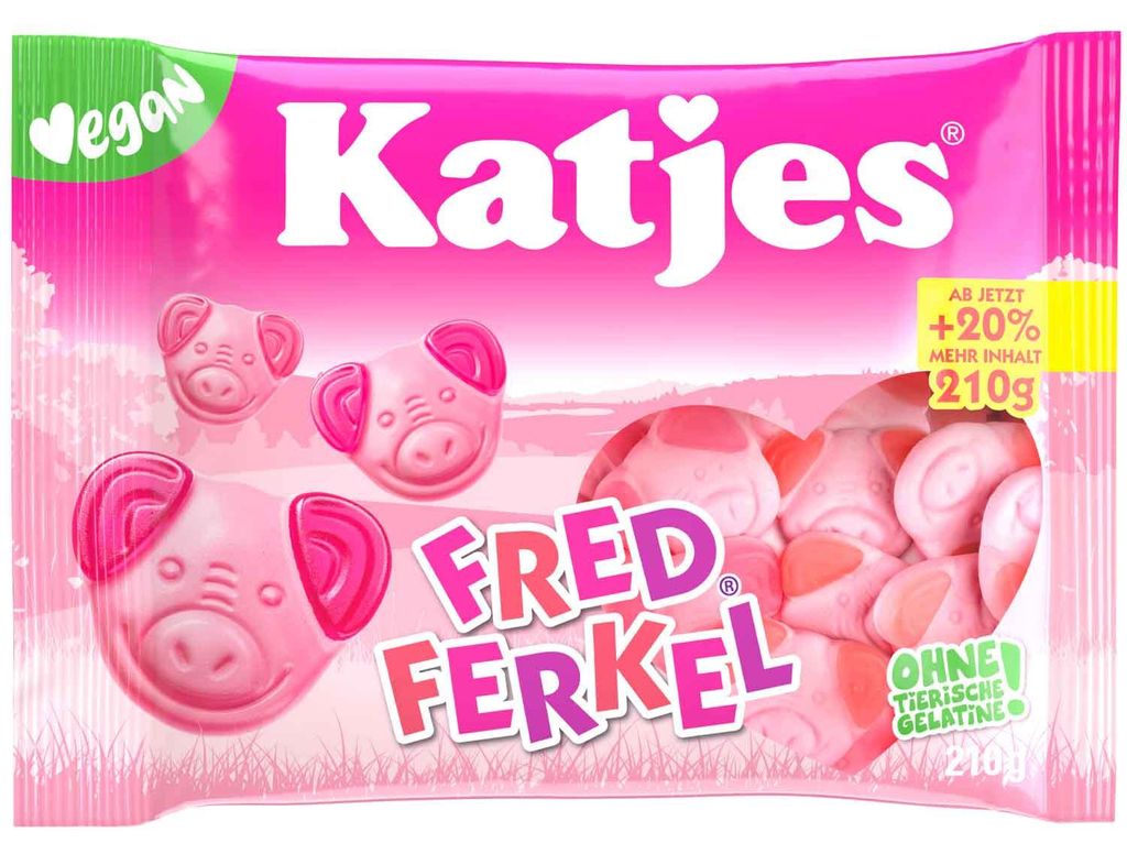 Katjes Fred Ferkel pěnové cukrovinky s ovocnými gumami, Obrázek produktu 