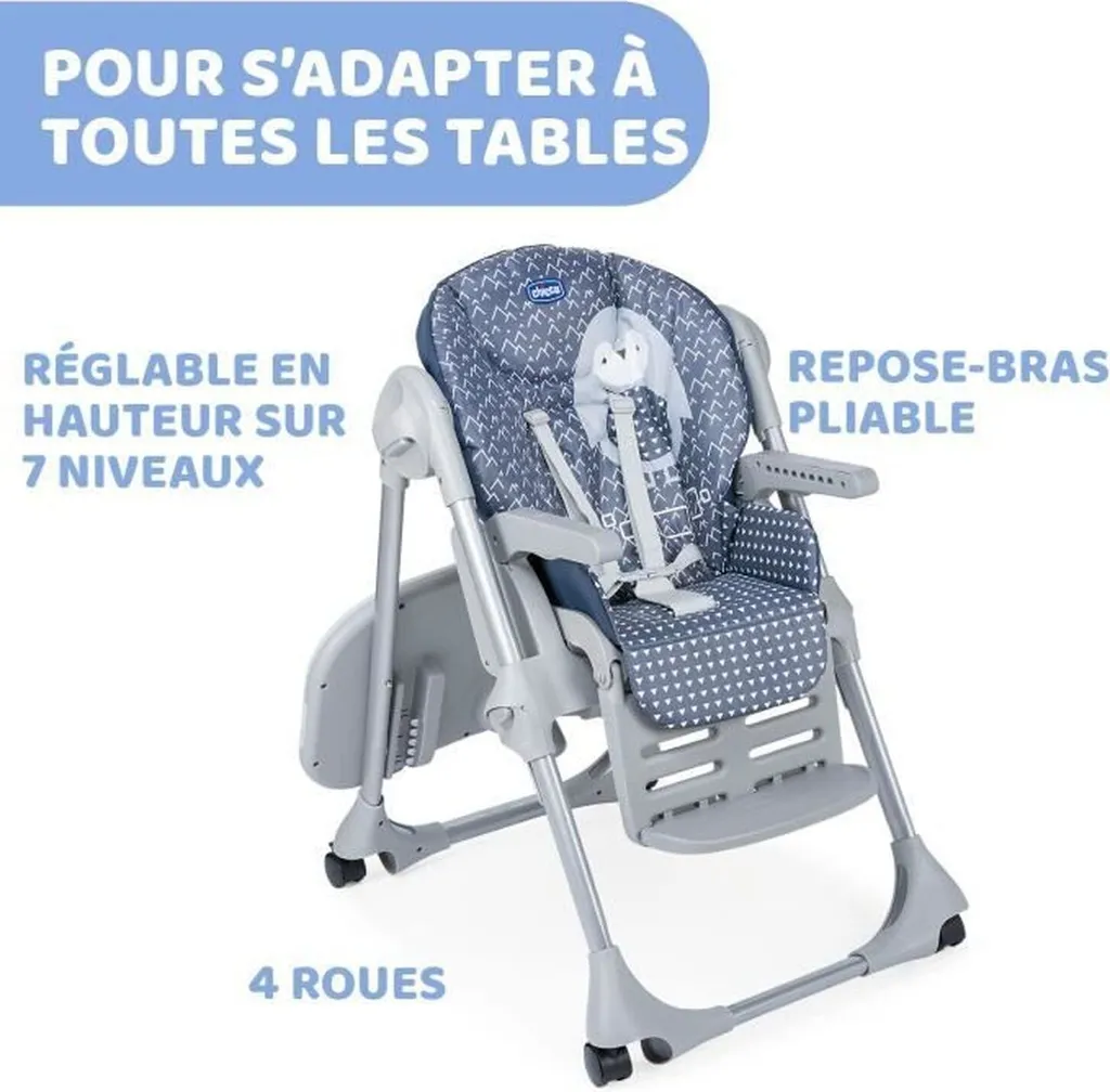 Chaise Haute Bébé Chicco Polly Easy Pinguin : Pliage Compact et Ergonomie