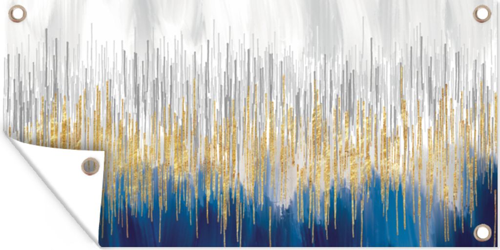 MuchoWow 60x30 cm Outdoor-Poster Gartendeko Sichtschutz Garten Poster für den Garten Abstrakt - Gemälde - Öl