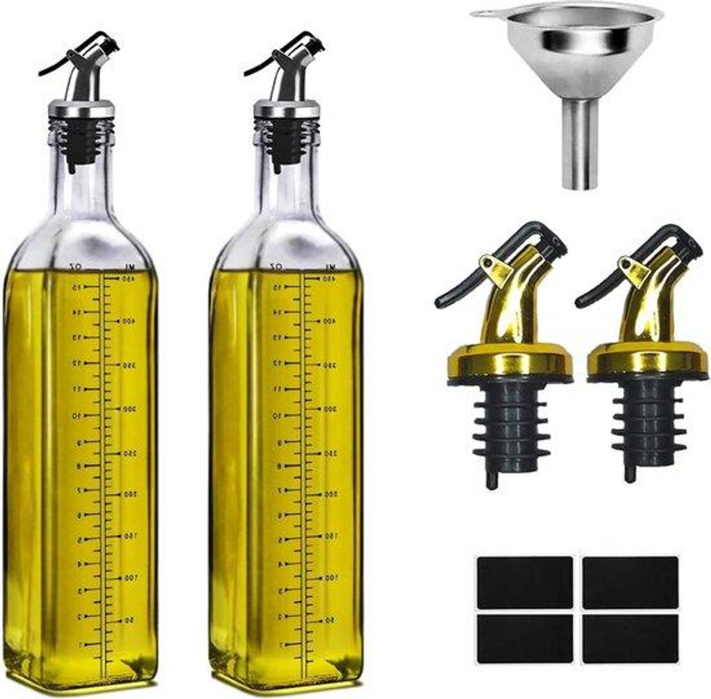 Öl- und Essig-Dispenser-Set, 500ml, 2 Stück, für Küche und Grill