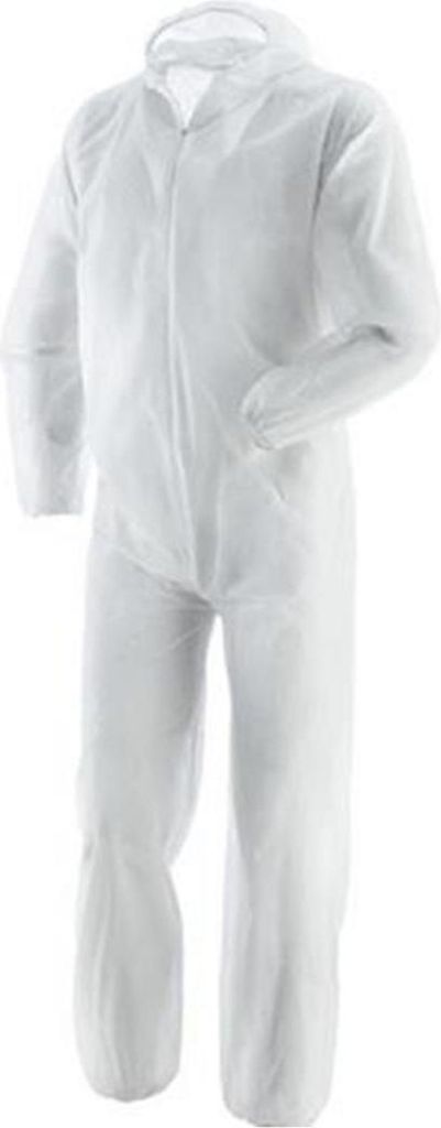 Payper Einweg-Schutzanzug PP-U-01 – Atmungsaktiver Maleroverall mit Kapuze, 45 g/m² – Weiß M