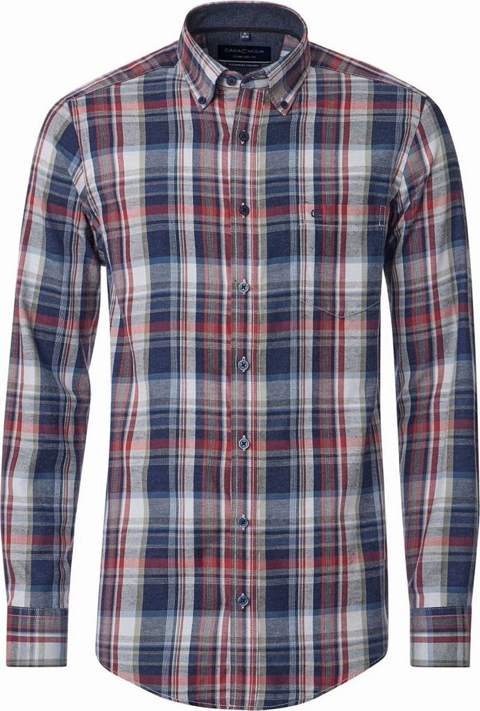 Casa Moda - Comfort Fit - Herren Freizeit Hemd Langarm (444343700), Größe:4XL, Farbe:Blau (100)