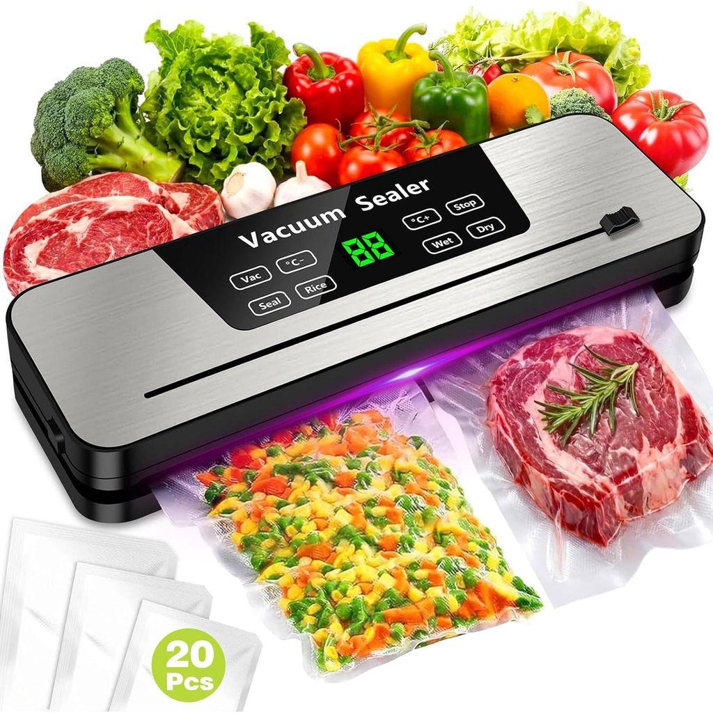 Vakuumiergerät, 8-in-1 Lebensmittel-Vakuumierer, 75 KPa