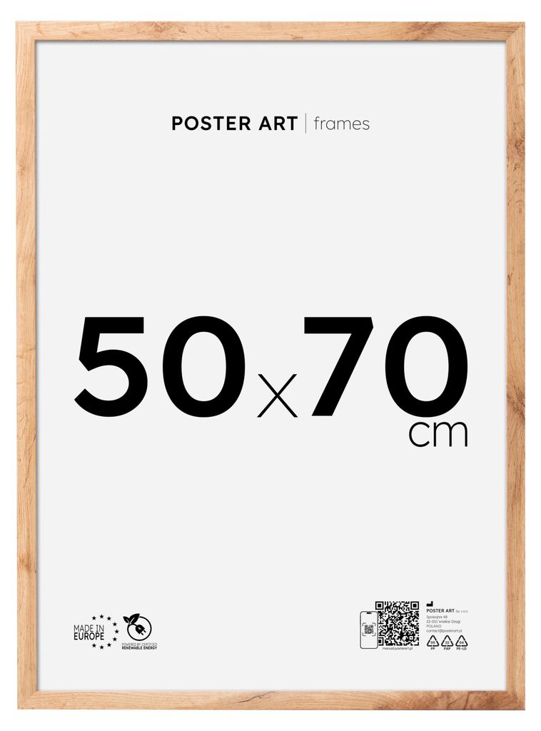 Bilderrahmen 50x70 cm für Fotos und Poster, Eiche Wotan, Produktbild 