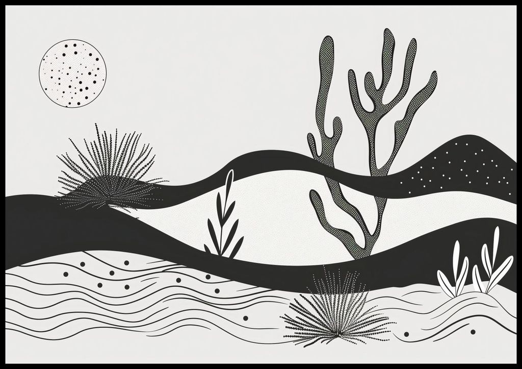 Plakat 100x70cm Garten bei Nacht