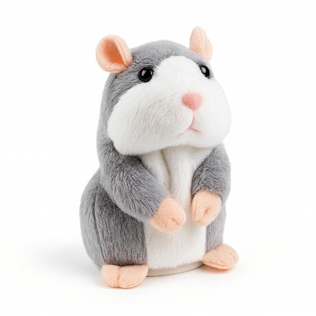 OMNA | Interaktiver Hamster - 15 cm - Sprechend und Beweglich - Lustiges Plüschtier für Kinder